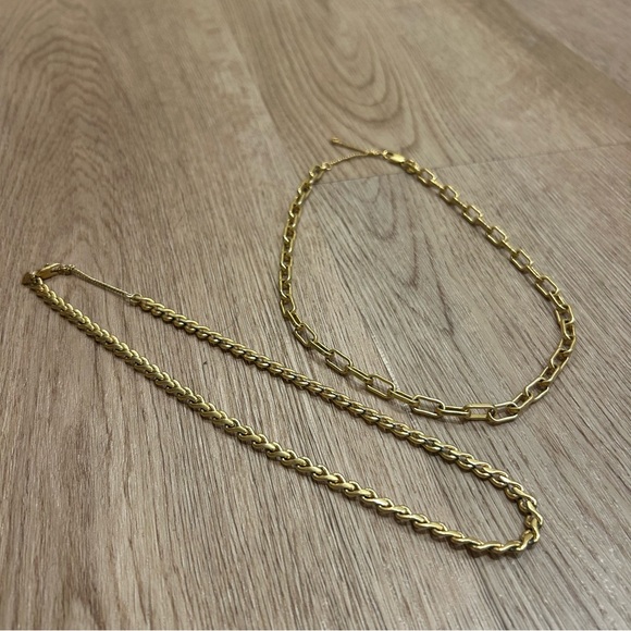 Madewell Gold Paperclip Chain And Rope Chain Bundle - Picture 13 of 15